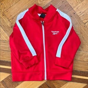 Reebok Red and White Zip-Up Jacket